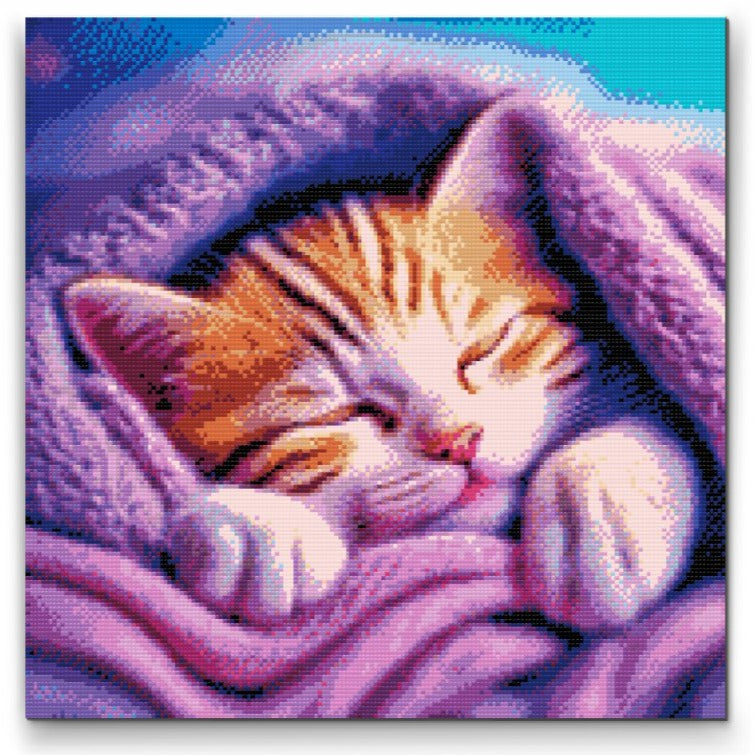 Sweet Dreams Kitten Diamond Painting Kit by Nordik Atelier