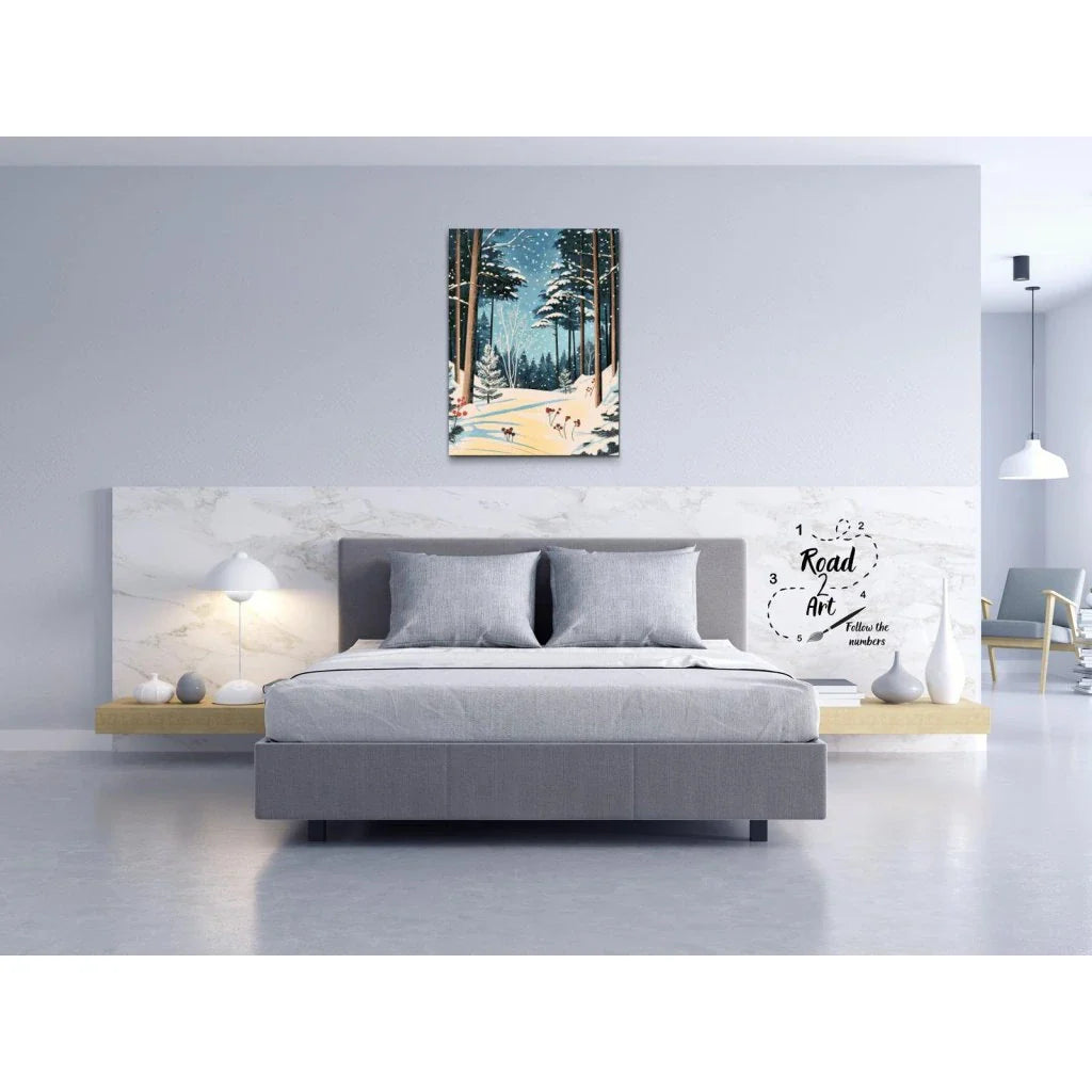 Winter Forest in Moonlight Diamond Painting Kit by Nordik Atelier