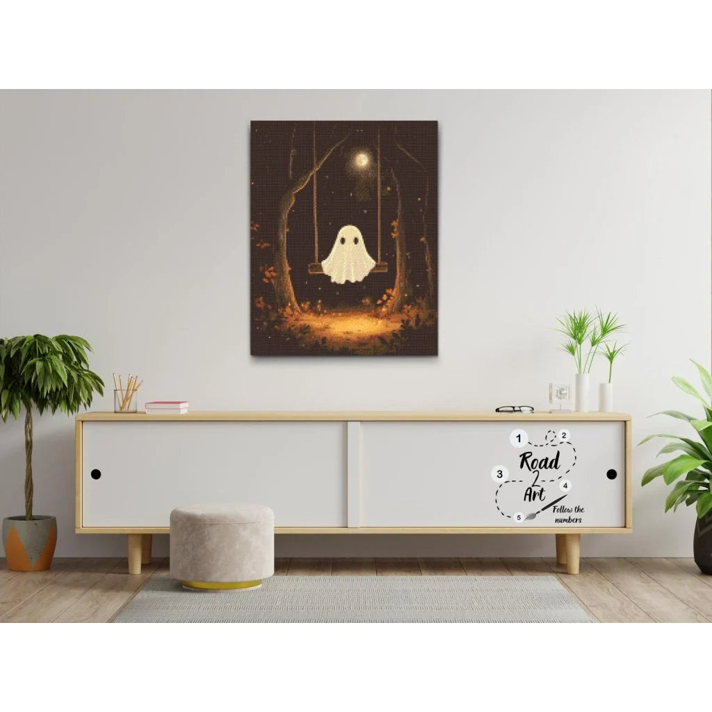 Moonlit Ghost on the Swing Diamond Painting Kit by Nordik Atelier